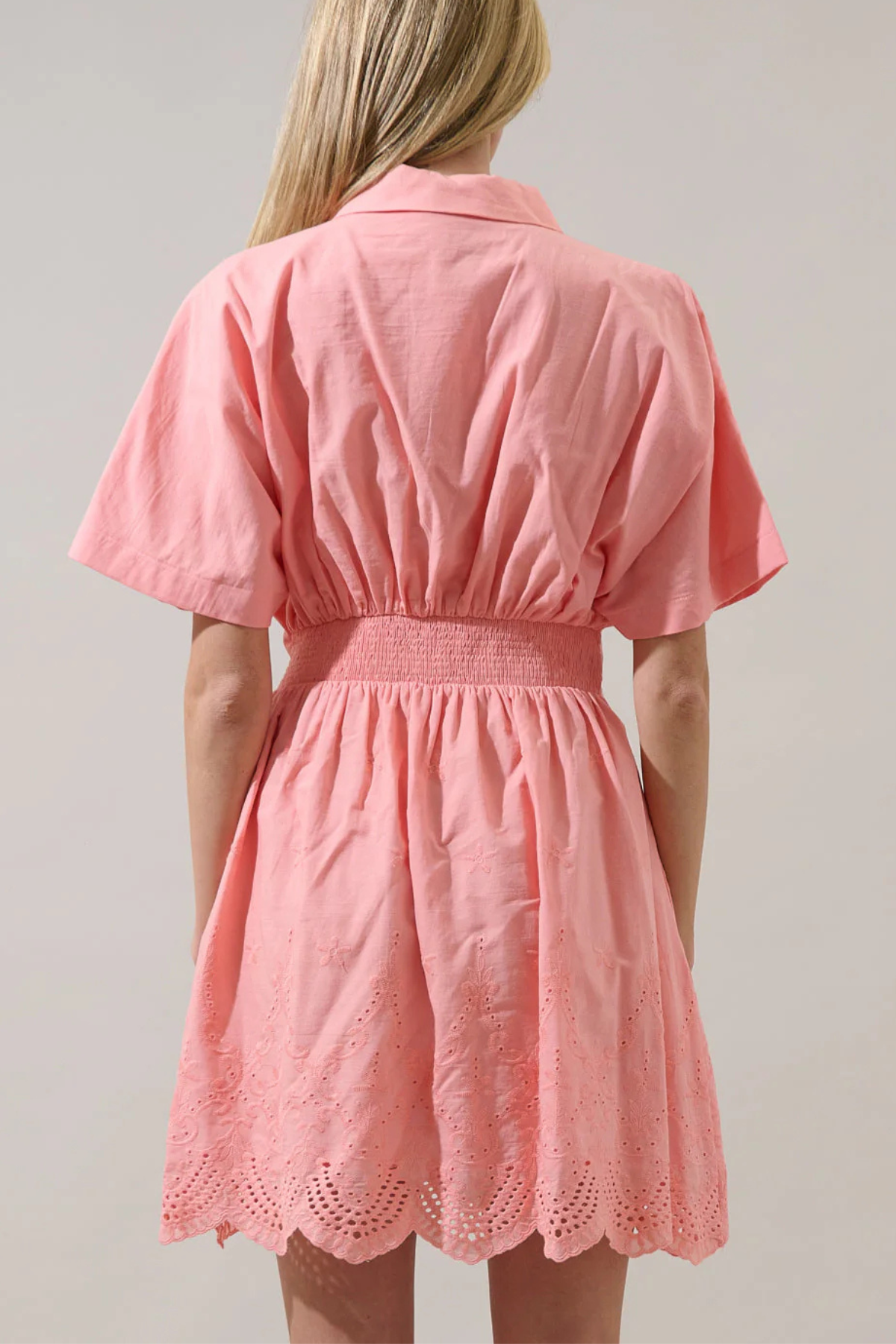 Sammie Collared Eyelet Mini Dress