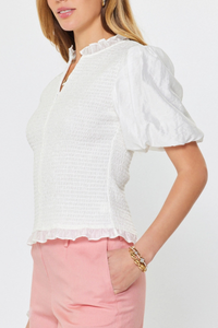 Puff Sleeve Smocked Top
