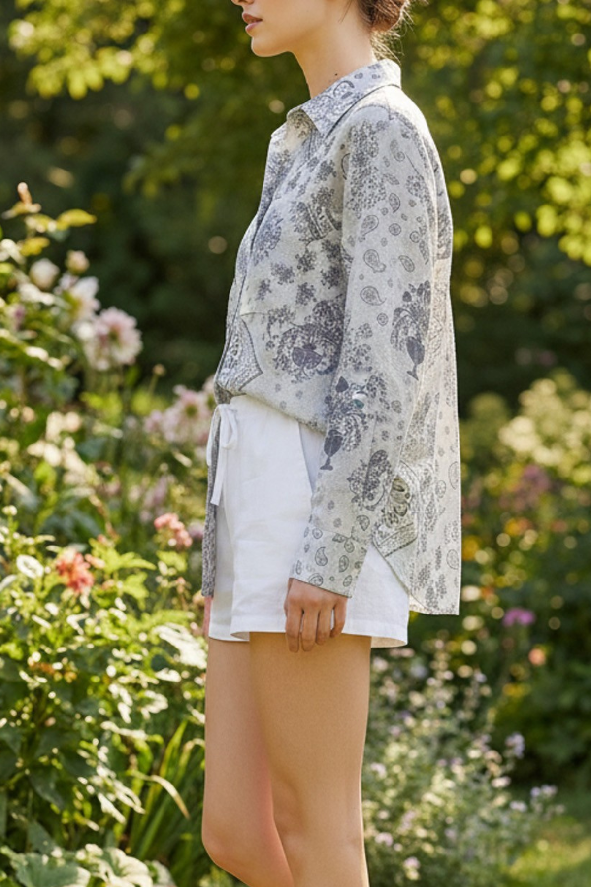 Bandana Front Button Down Shirt