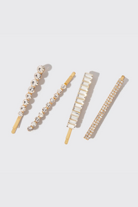 Rhinestone Bobby Pins 4pc Set