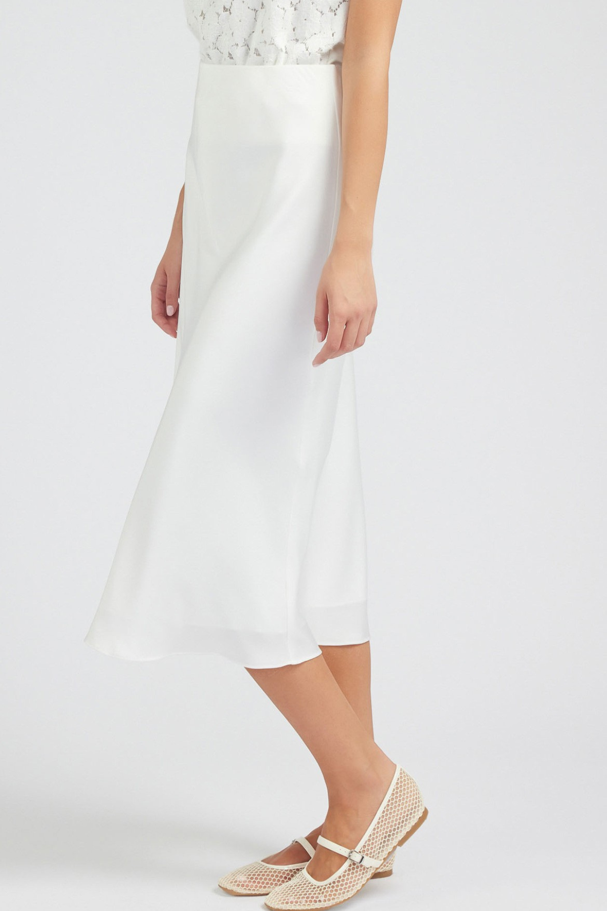 Satin Bias Midi Skirt