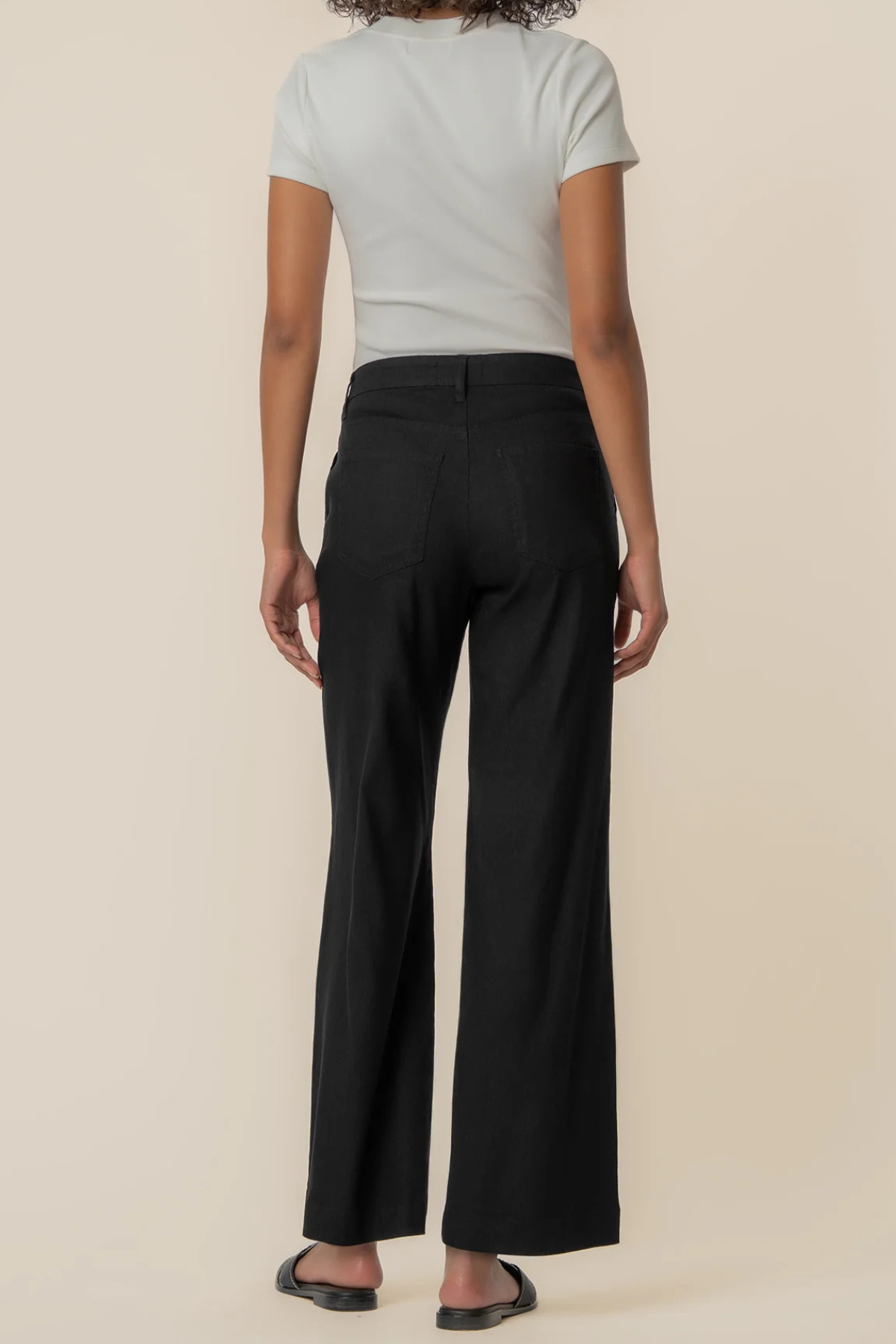 Kut Meg Linen High Rise Wide Straight Leg