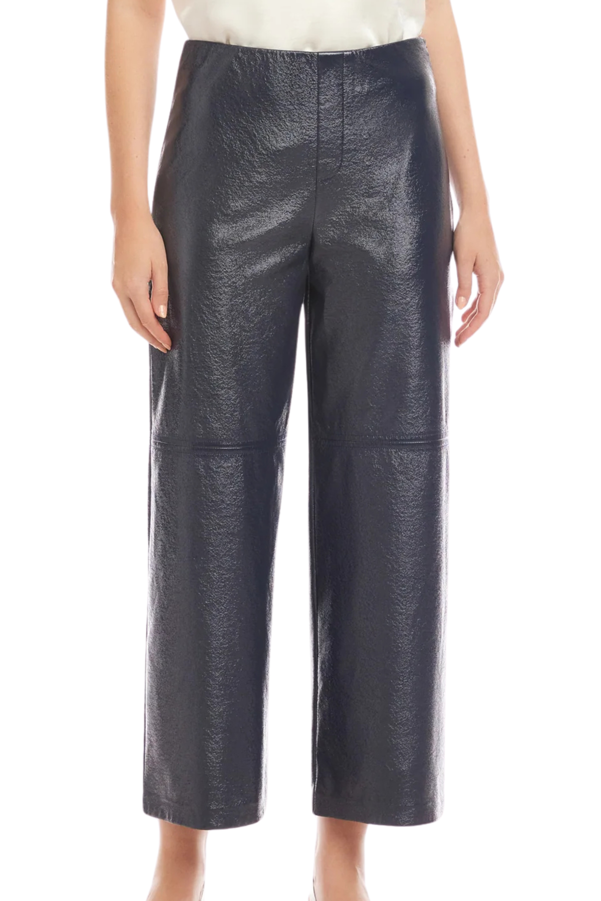 Fifteen-Twenty Faux Patent Leather Cropped Pants