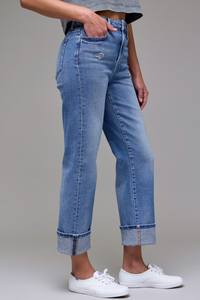 Hidden Ella High Rise Cuffed Classic Straight