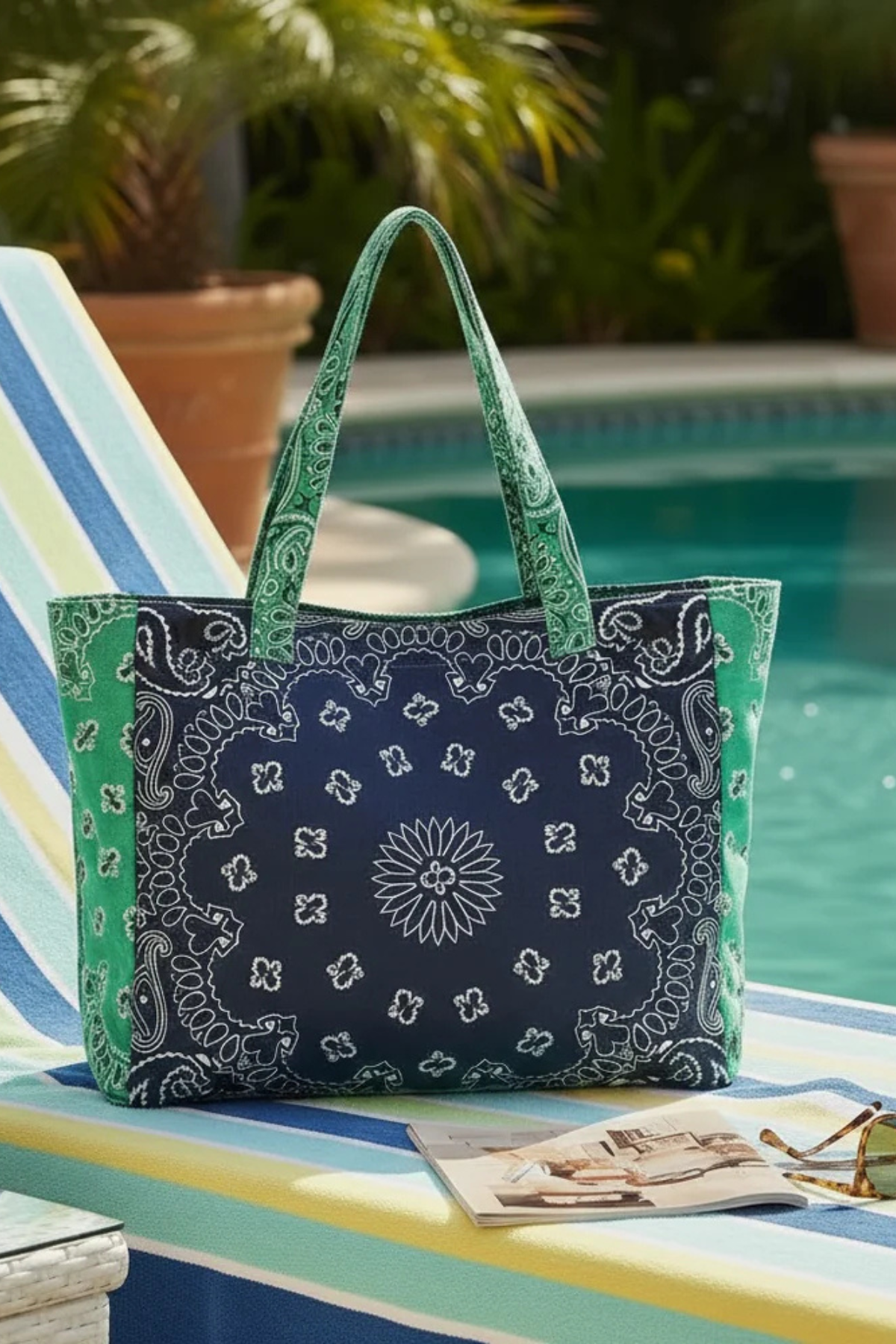 Bandana Print Canvas Tote