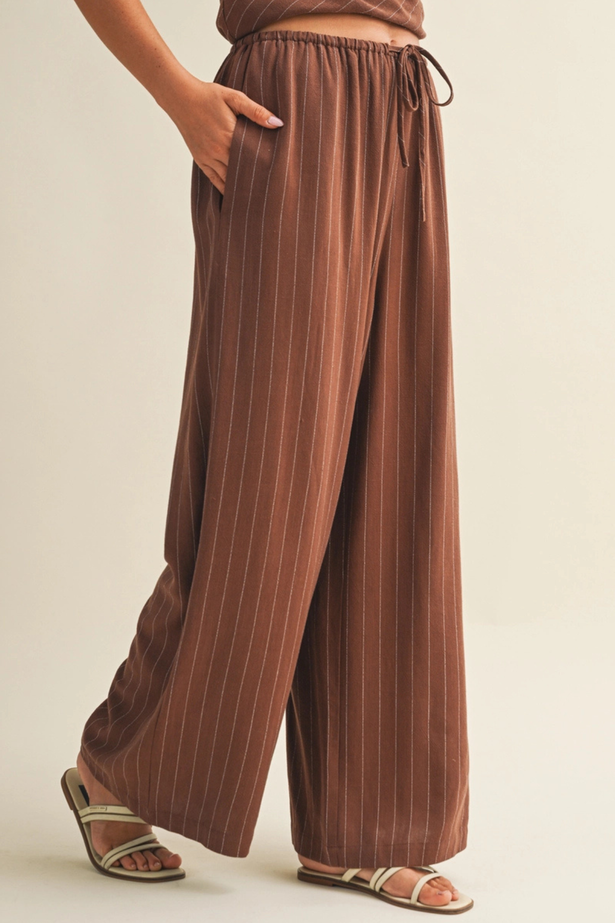 Drawstring Waist Stripe Pants