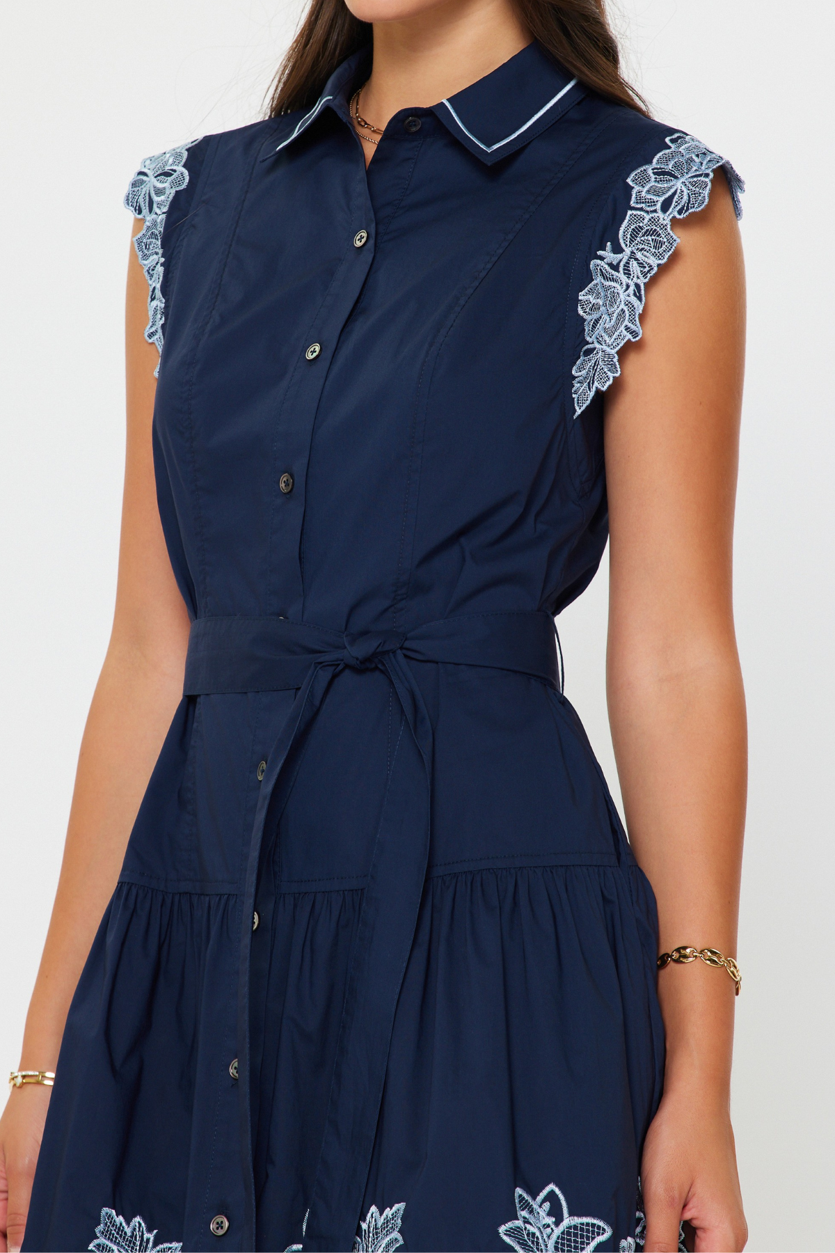 Floral Embroidered Mini Dress