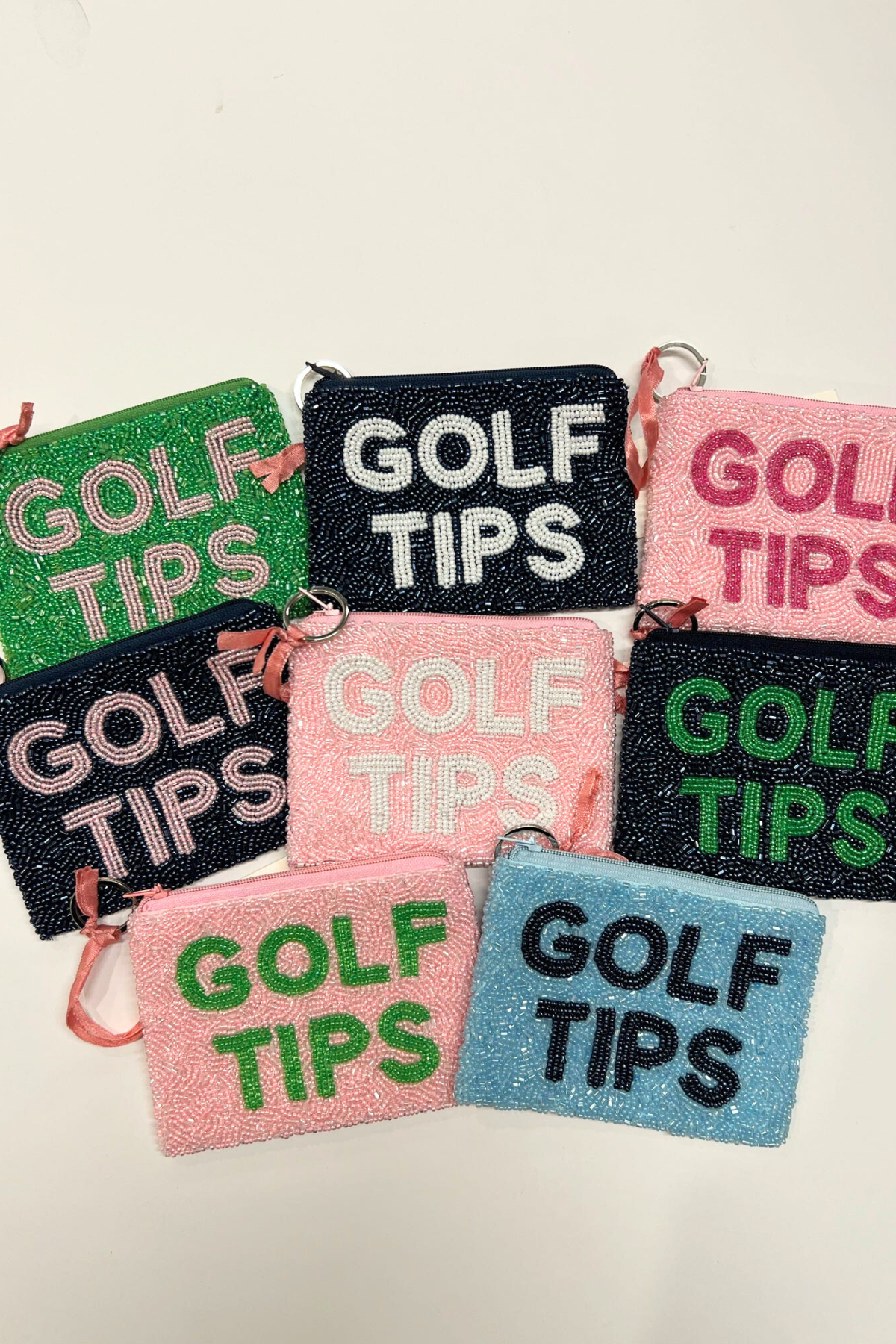 Golf Tips Beaded Coin Purse