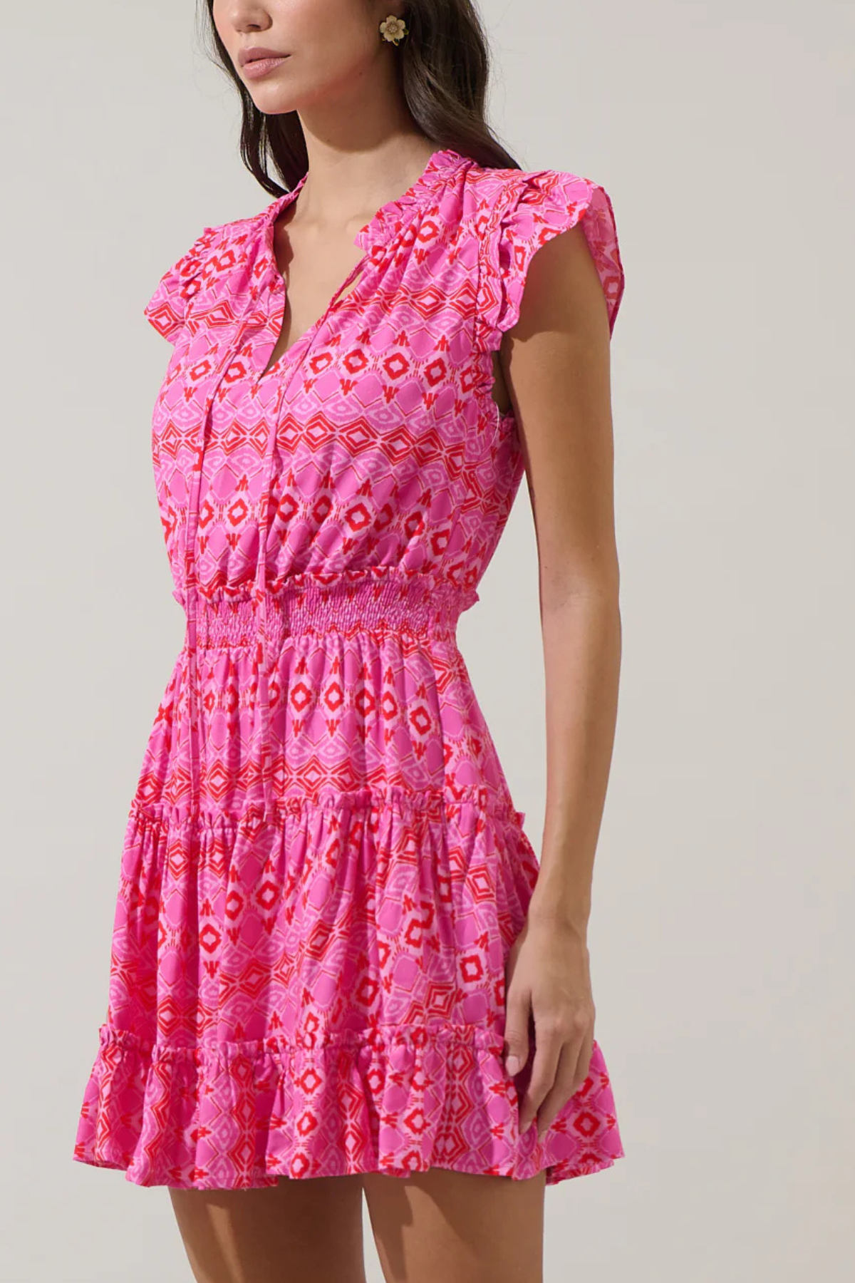 Mirany Ikat Toledo Tiered Mini Dress