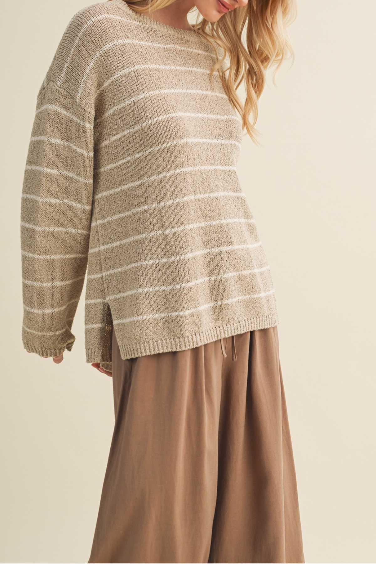 Stripe Knit Pullover Sweater