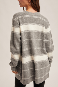 Stripe Open Cardigan