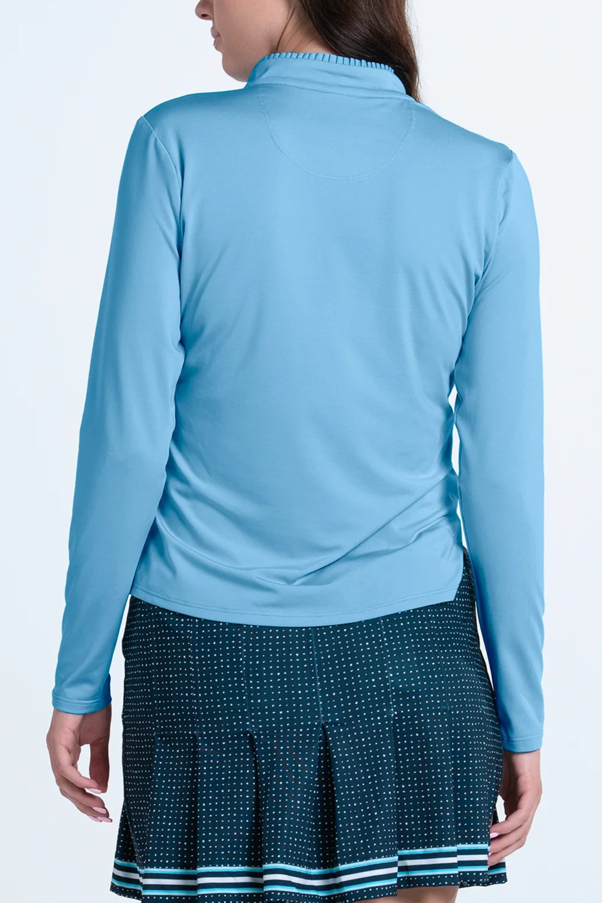 Lucky In Love Pleated Neck Long Sleeve