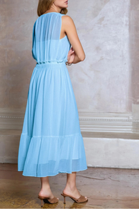 Sheer Gathered Midi Dress
