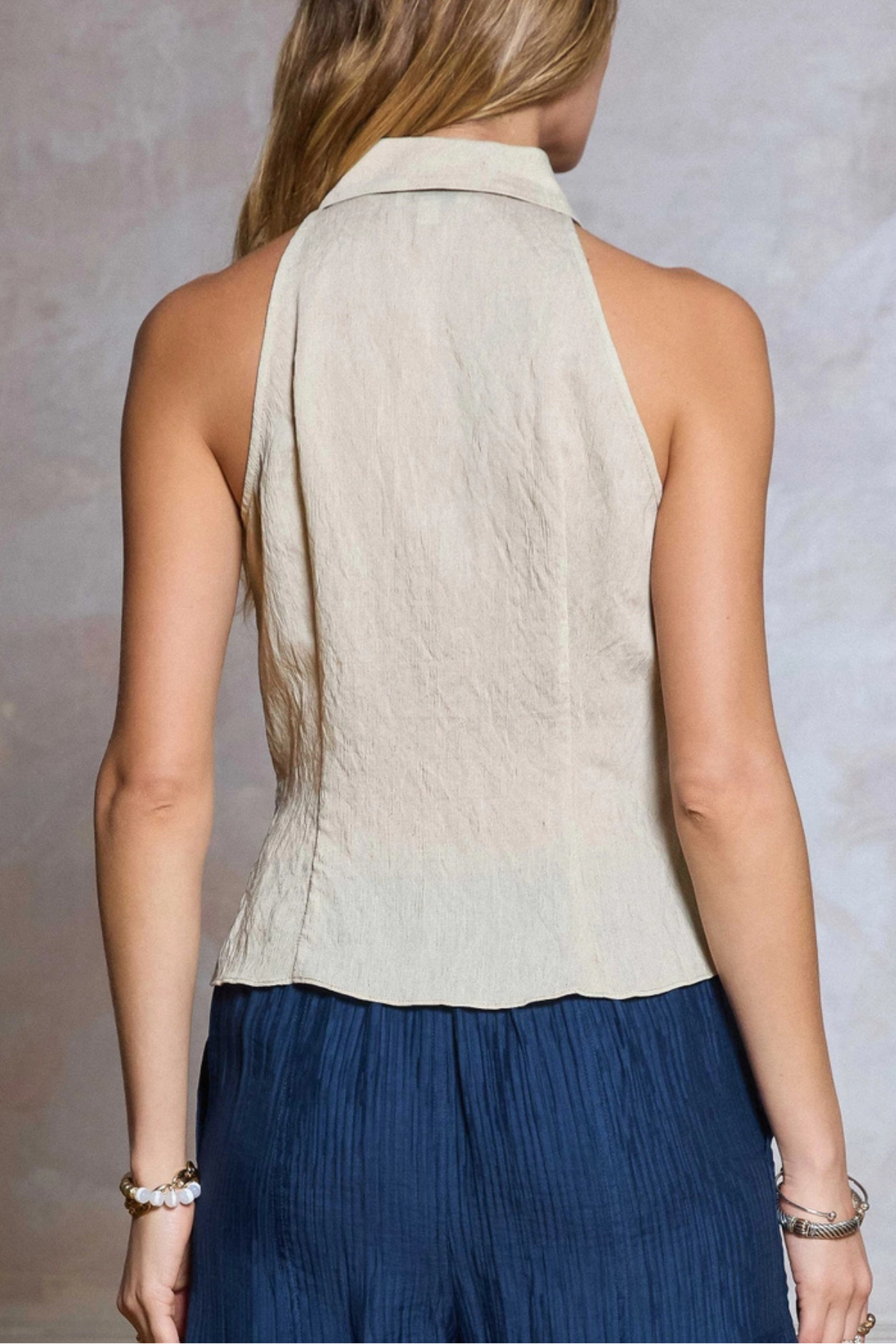 Halter Button Down Shirt
