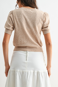 Short Sleeve Knit Cardigan