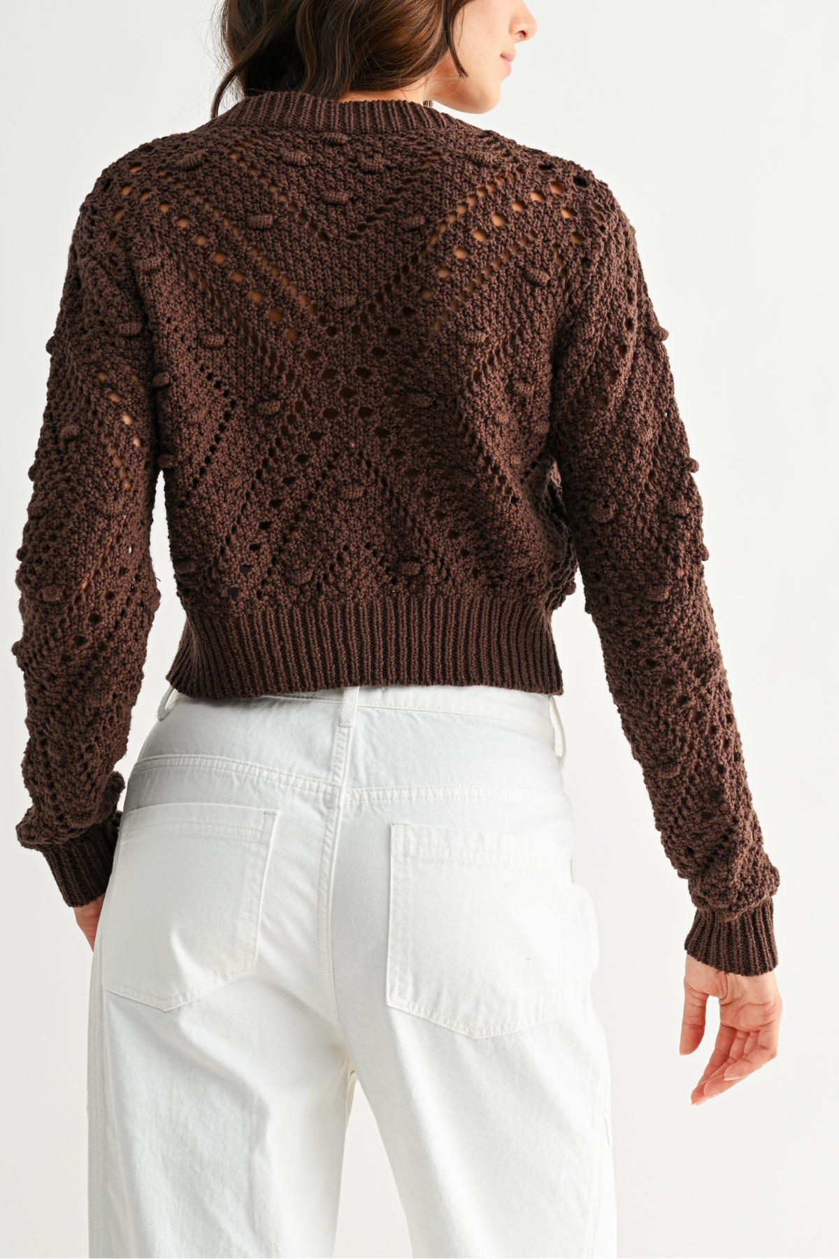 Knit Cardigan With Gold Button Detail