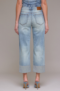 Hidden Ella High Rise Cuffed Wide Straight