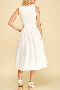 Puff Hem Midi Dress