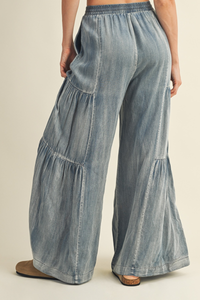 Ruffled Side Wide Pants