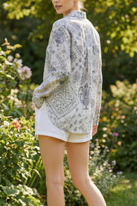 Bandana Front Button Down Shirt