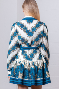 Floral Long Sleeve Button Up Dress