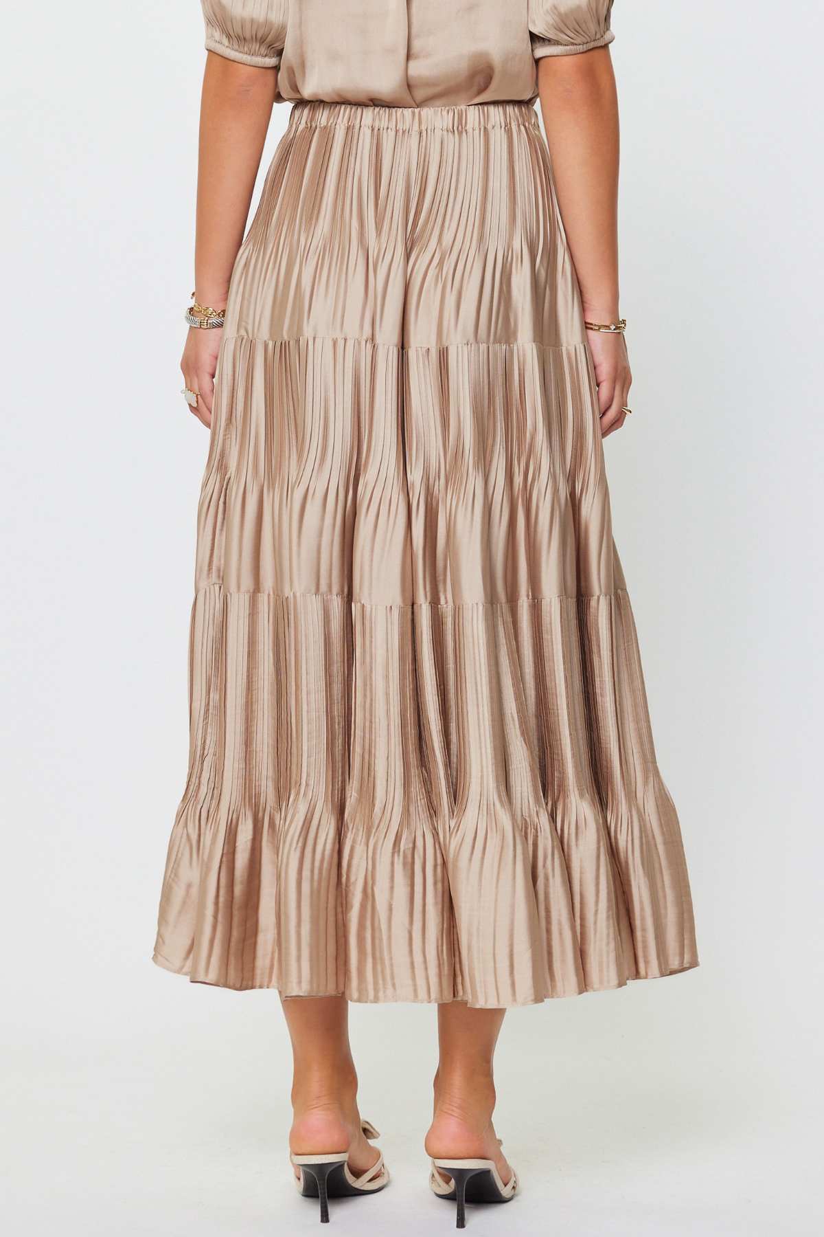 Pleated Tiered Skirt