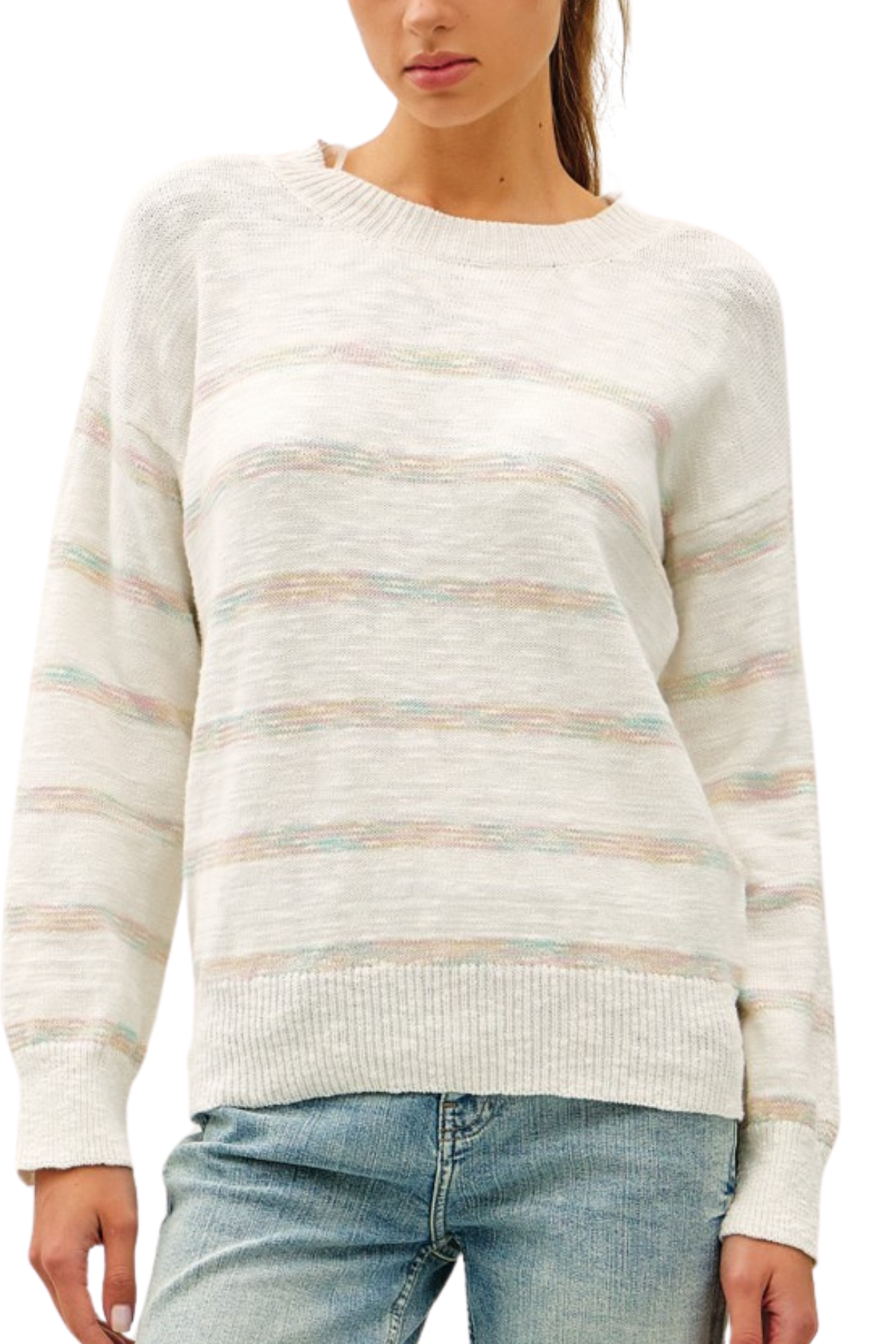 Lexi Drop Shoulder Striped Sweater