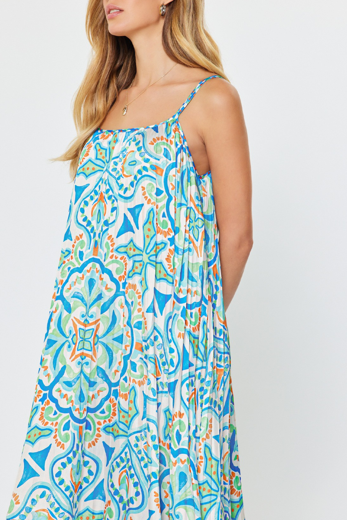 Printed Cami Midi Dress