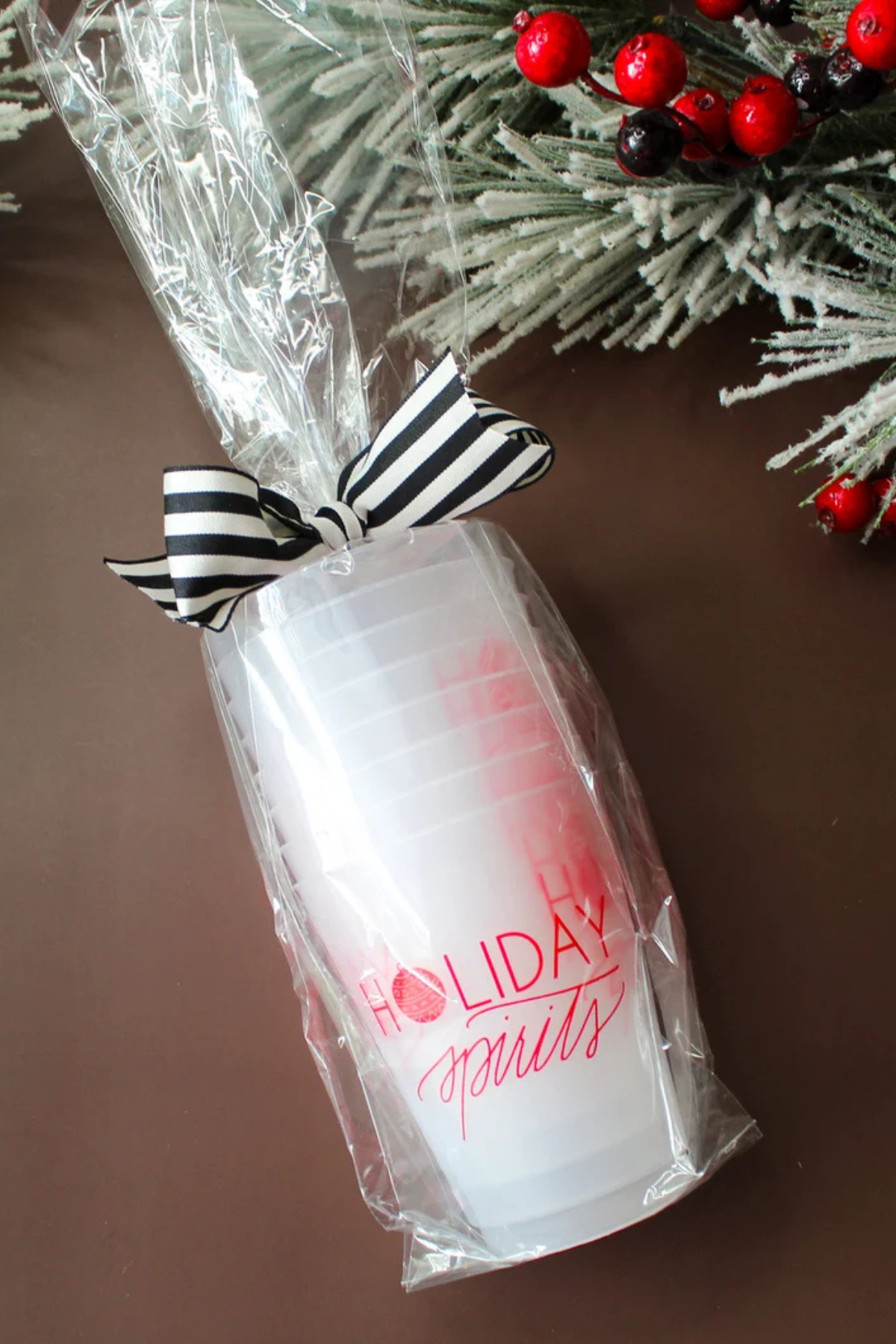 Holiday Spirits Frosted Acrylic Cups
