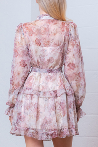 Long Sleeve Button Up Belted Dress