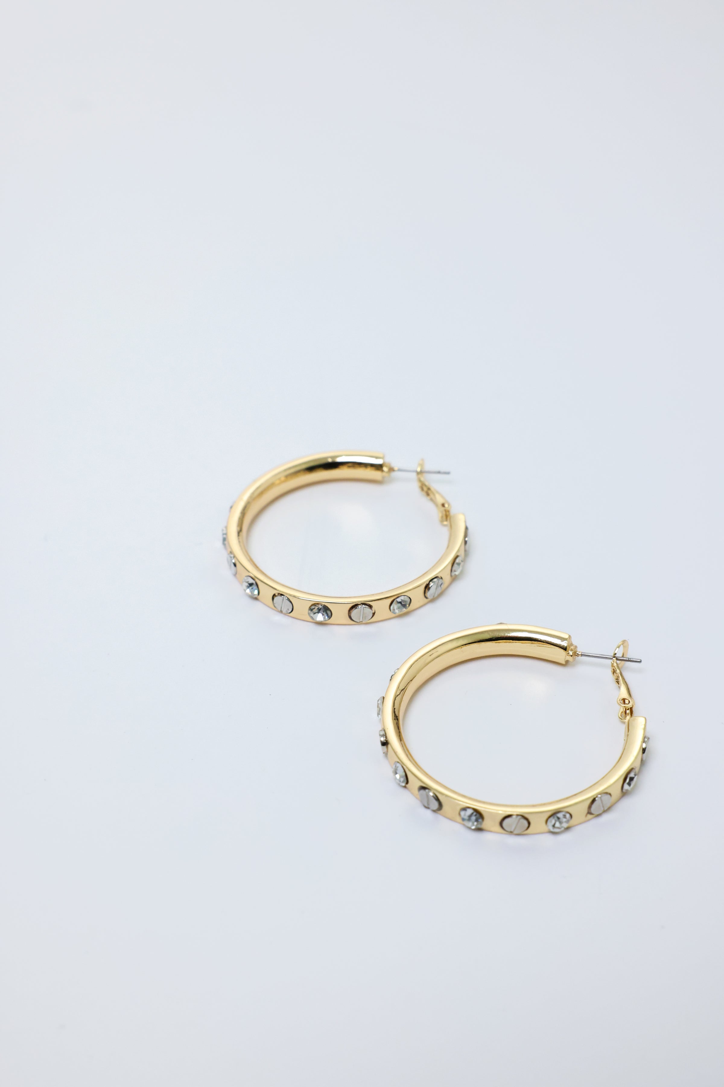 Nailhead Gemstone Hoops