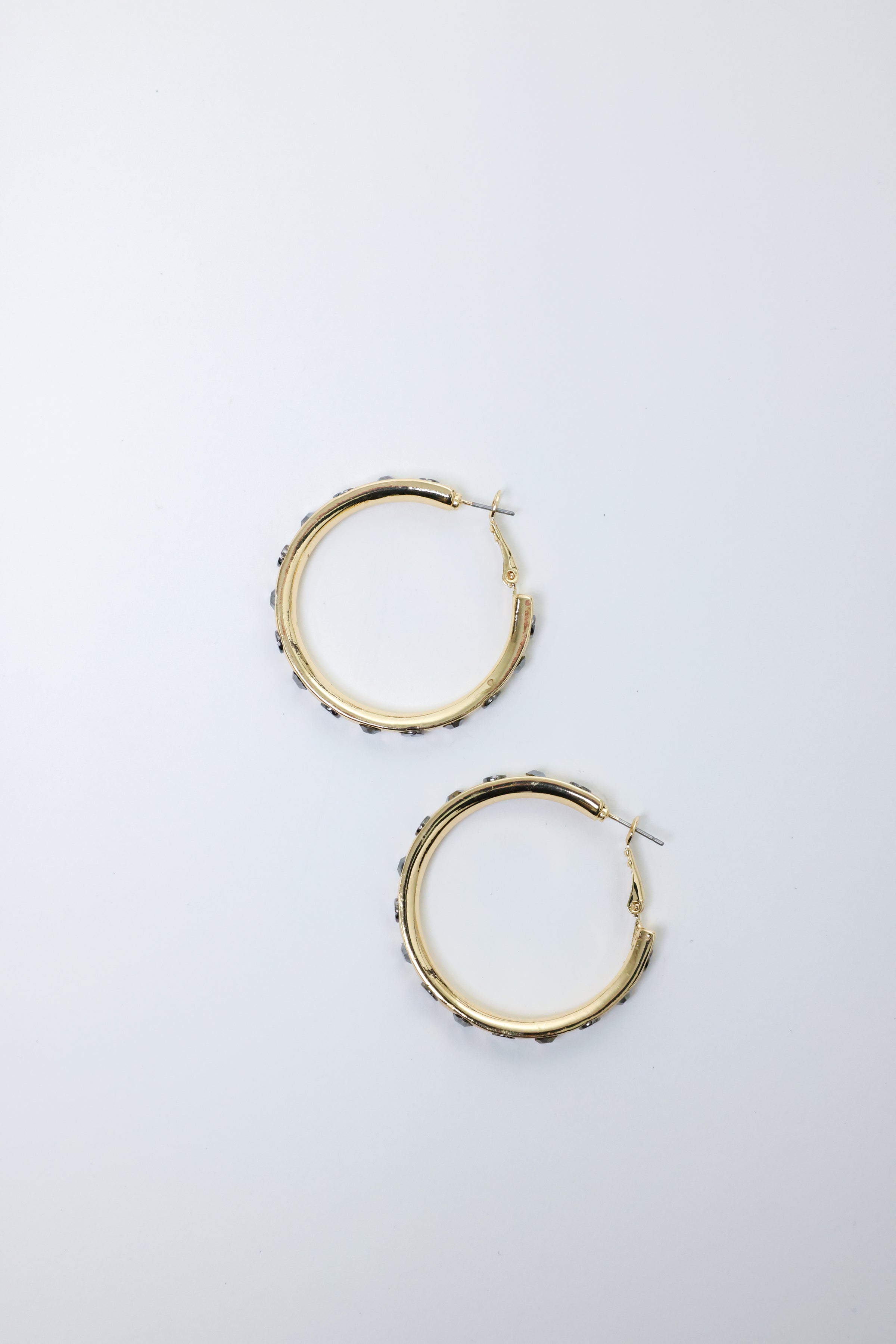 Nailhead Gemstone Hoops