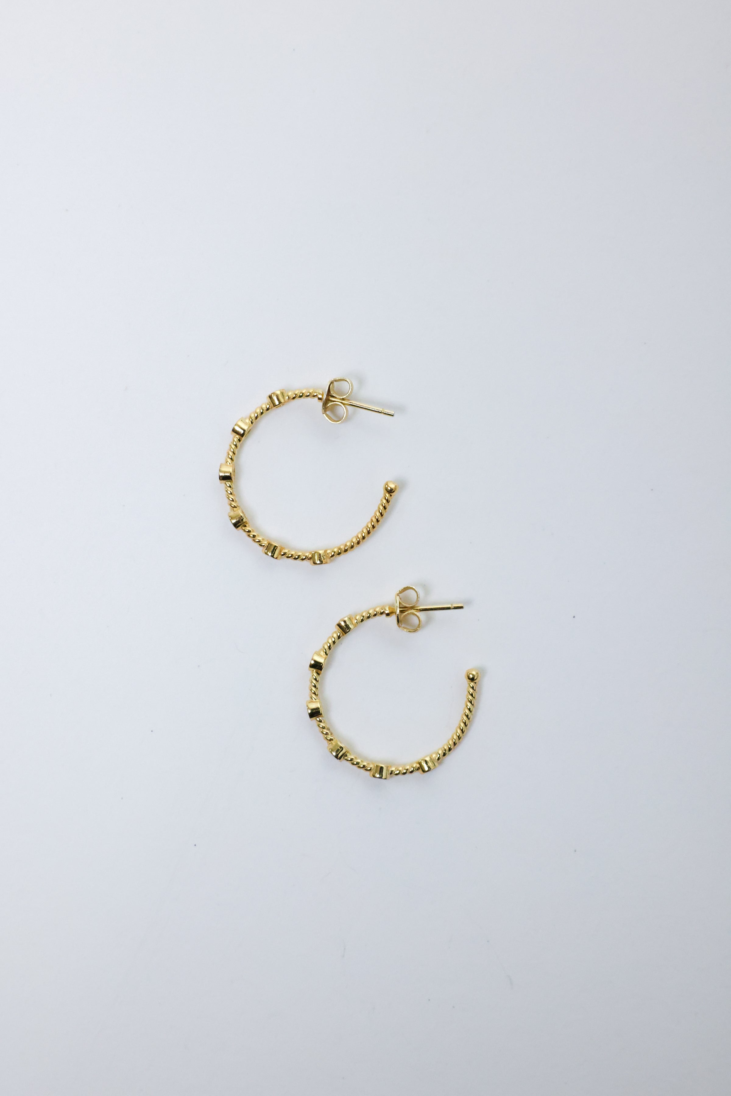 PG Designs Thin Gold Studded Hoops