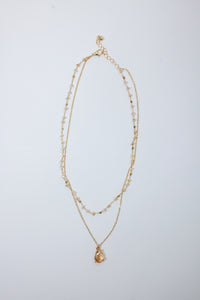Champagne Crystal Double Necklace