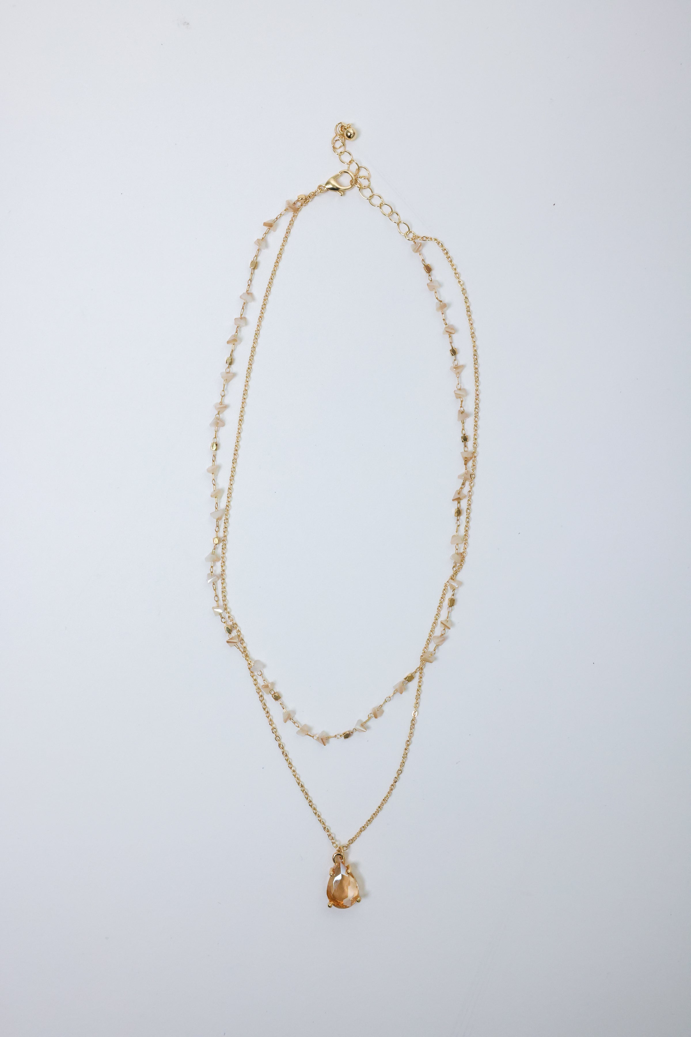 Champagne Crystal Double Necklace