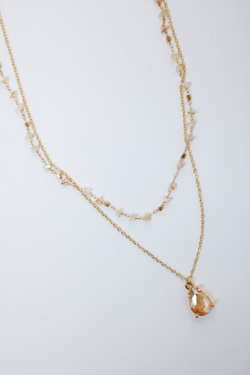 Champagne Crystal Double Necklace