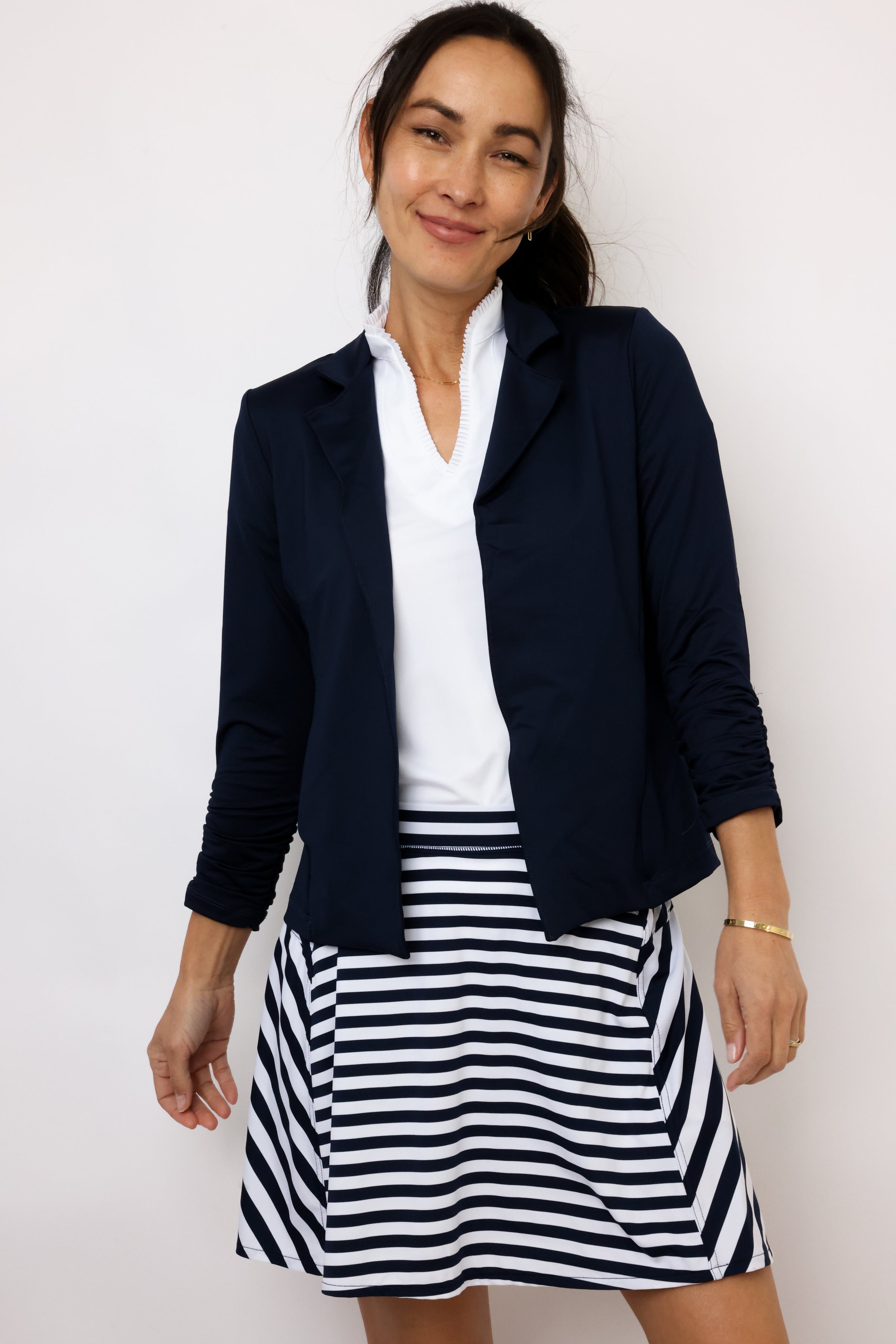 Lucky In Love Pleated Placket Short Sleeve