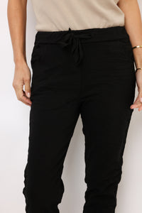 Ribbon Stripe Drawstring Crinkle Jogger