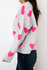 Heart Pattern Soft Valentine Sweater Top
