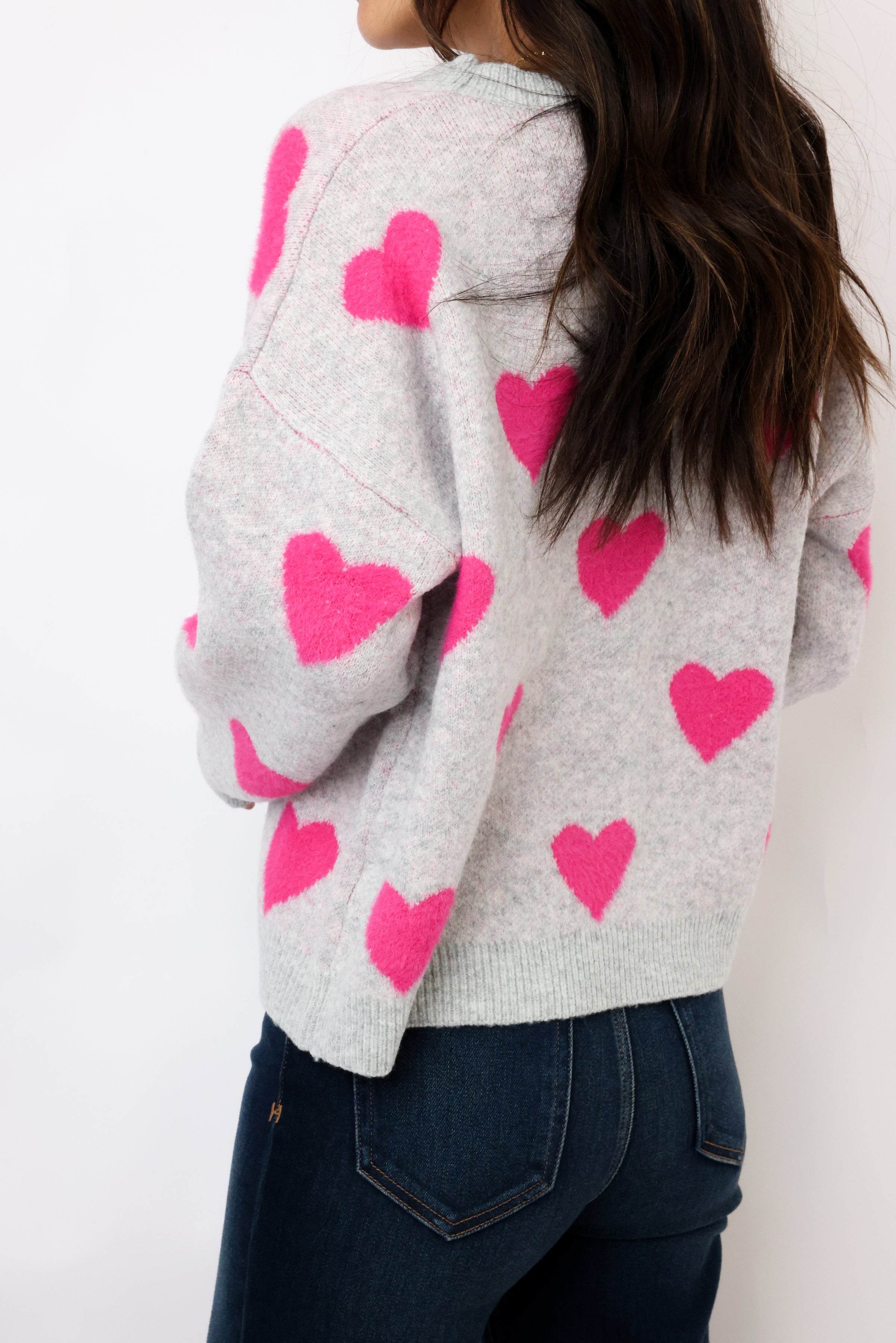 Heart Pattern Soft Valentine Sweater Top
