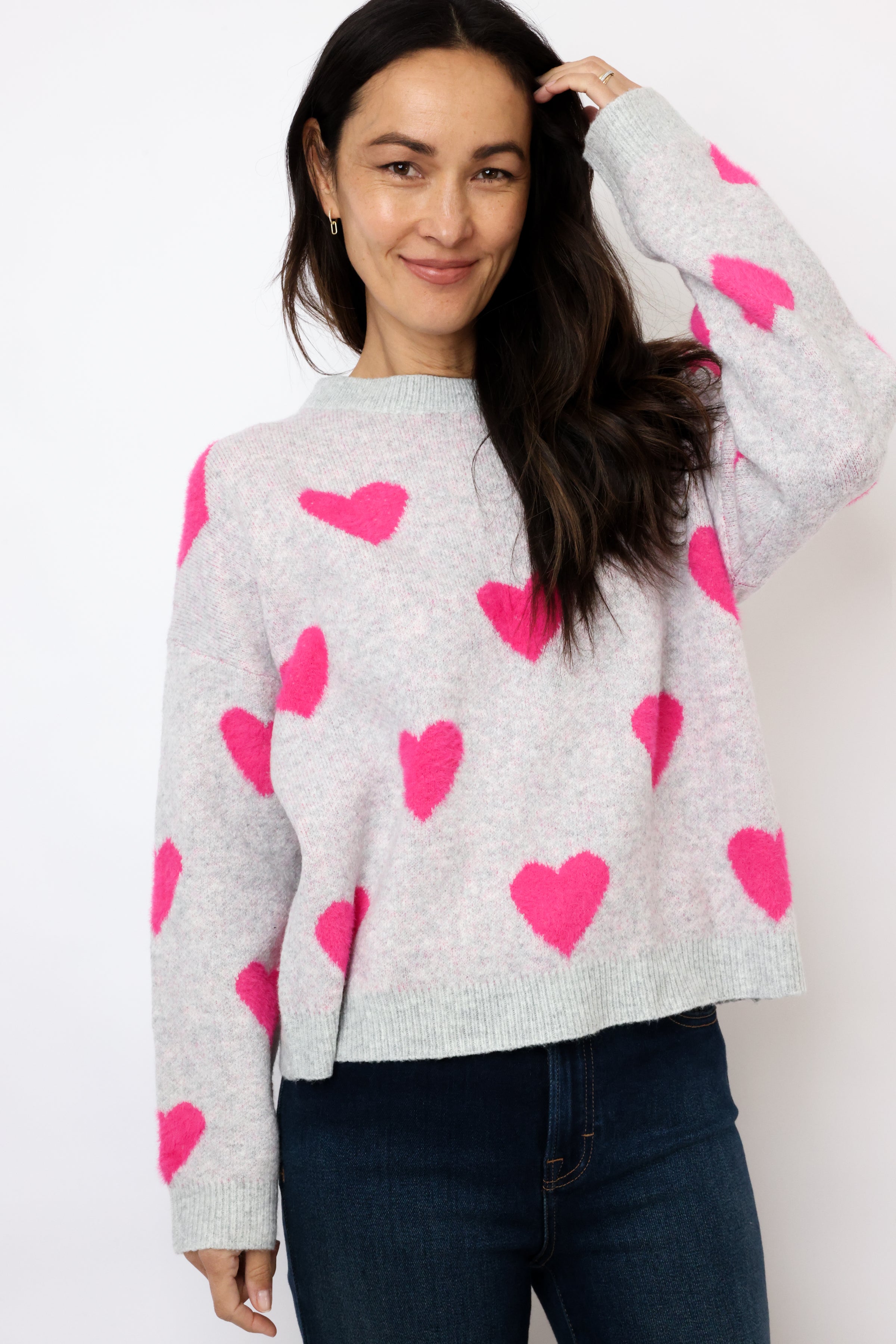 Heart Pattern Soft Valentine Sweater Top