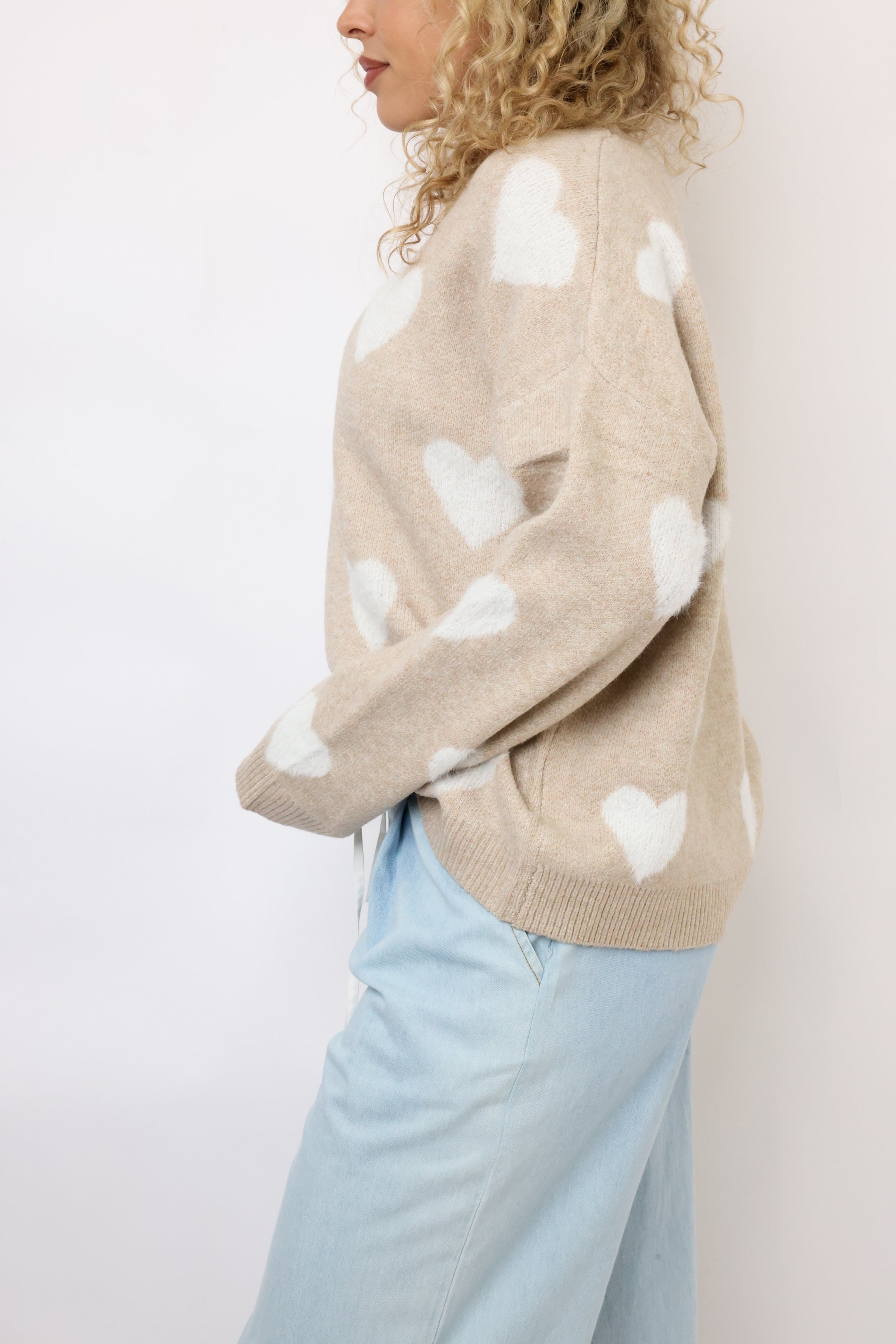 Heart Pattern Soft Valentine Sweater Top