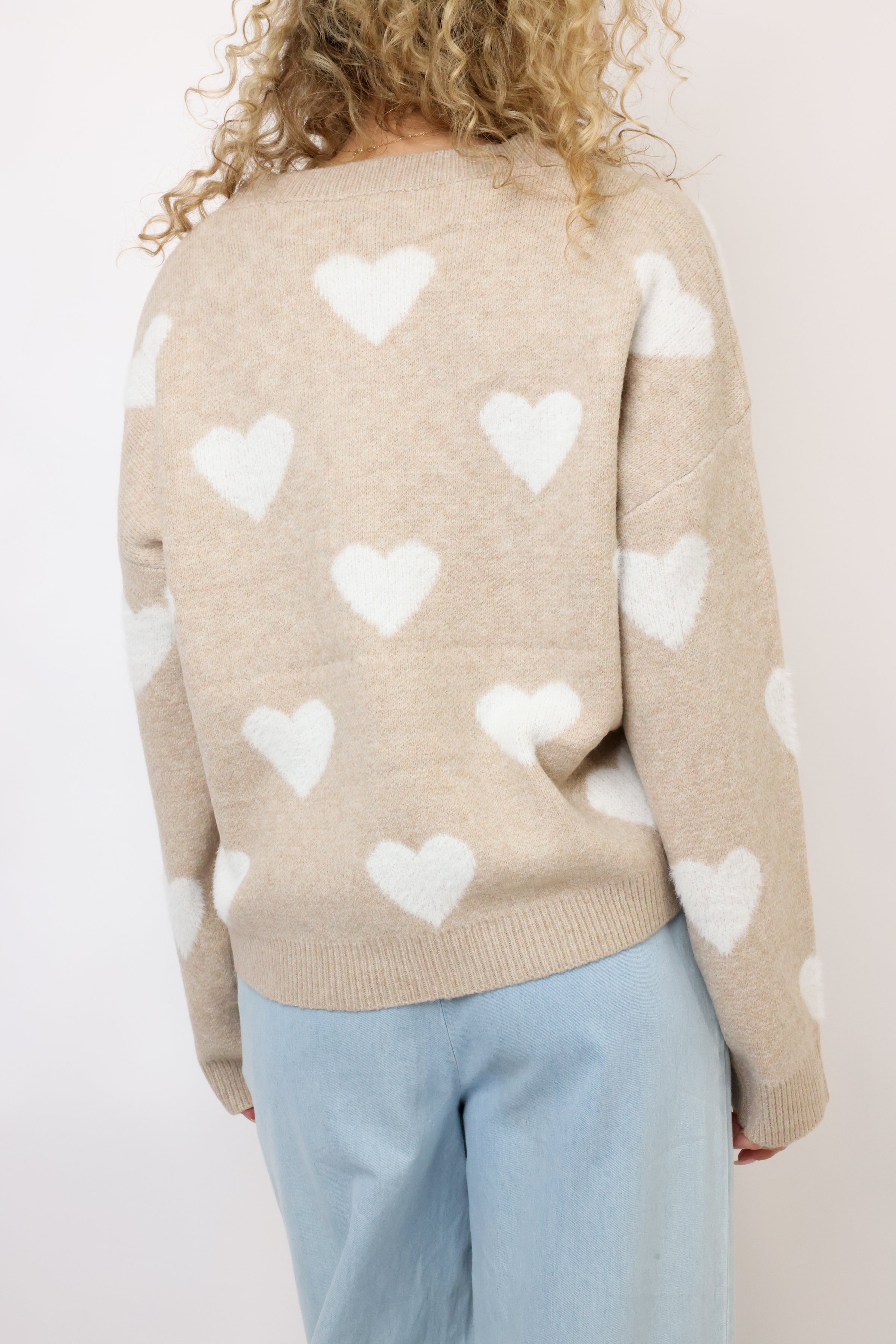 Heart Pattern Soft Valentine Sweater Top