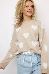 Heart Pattern Soft Valentine Sweater Top