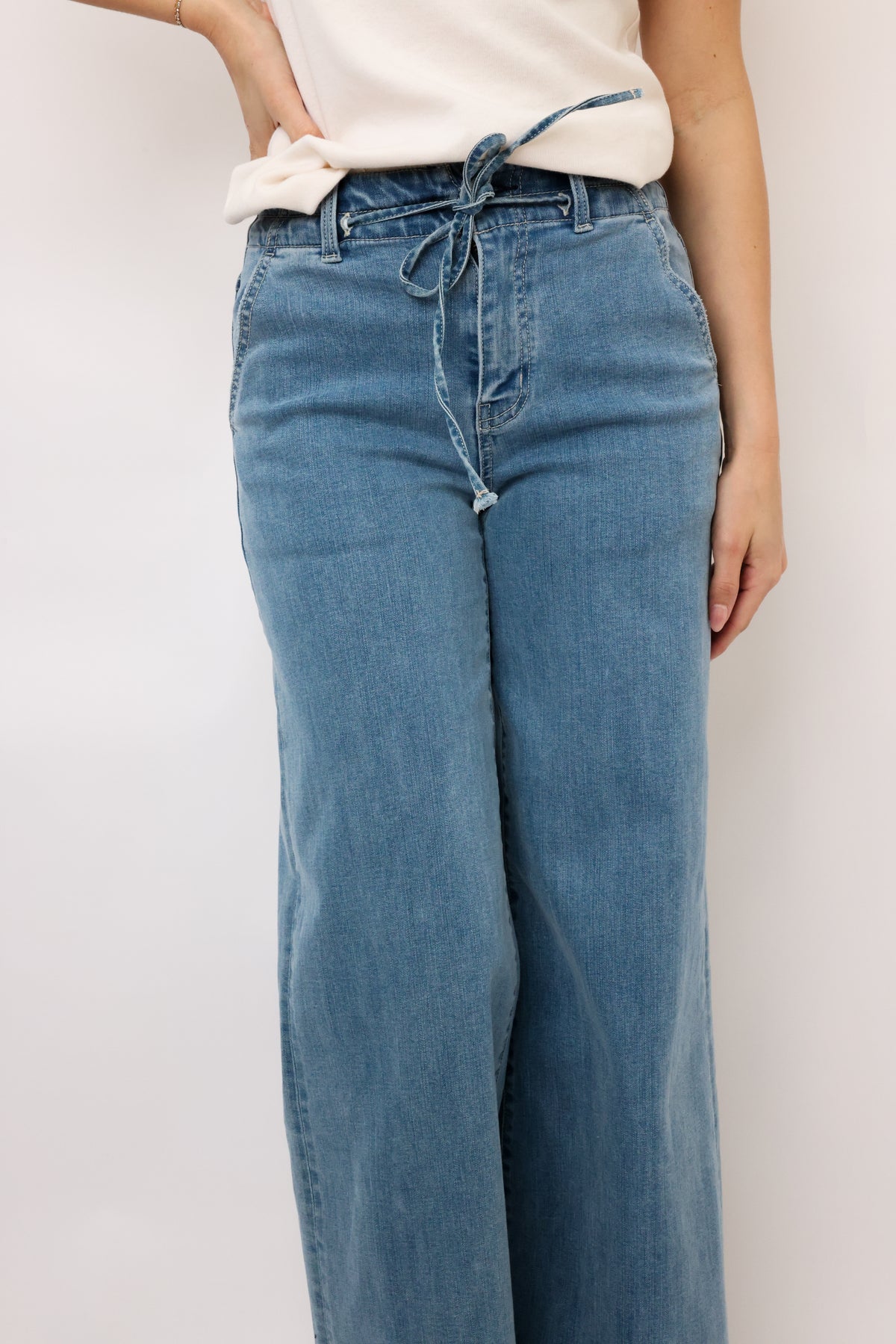 Vervet High Rise Waist Tie Palazzo Pants