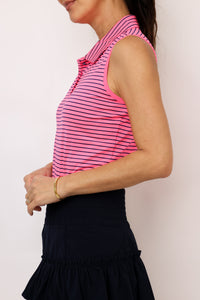 Adidas Performance Stripe Sleeveless Polo