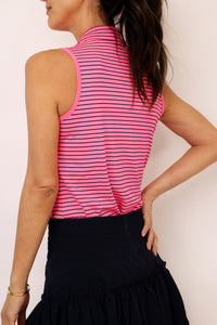 Adidas Performance Stripe Sleeveless Polo