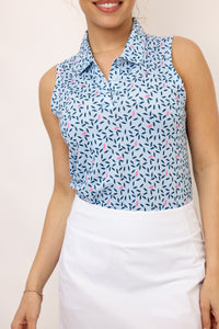 Adidas Ultimate365 Printed Ottoman Sleeveless Polo