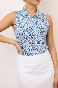 Adidas Ultimate365 Printed Ottoman Sleeveless Polo