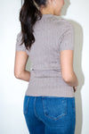 Ella Crew Neck Cable Short Sleeve Sweater